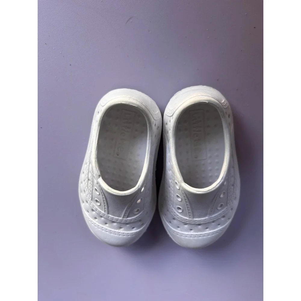Little Me Kids White Perforated Slip On Water Shoes Size 3 baby EVA Sandals